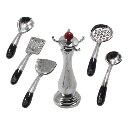 KONTONTY Mini Küchenutensilien Set aus Robustem Legierungs Material Miniatur Messerhalter und Suppenlöffel Detailgetreues Puppenhaus Modellzubehör Kleine Küchengeräte für Mini Haus KONTONTY Mini Küchenutensilien Set aus Robustem Legierungs Material Miniatur Messerhalter und Suppenlöffel Detailgetreues Puppenhaus Modellzubehör Kleine Küchengeräte für Mini Haus von KONTONTY