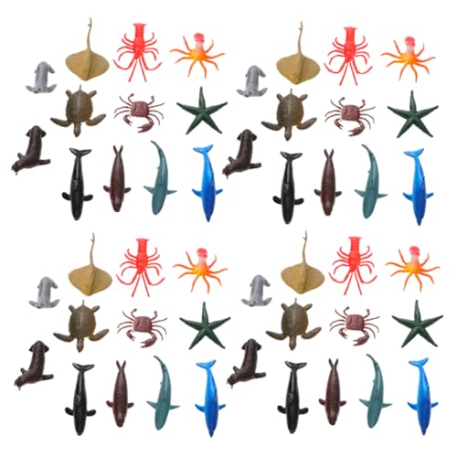 KONTONTY 3 Sets Meerestierfiguren 36 Stück Meeresfrüchte-tierspielzeug Ozeantierfiguren Pädagogisches Kinderspielzeug von KONTONTY