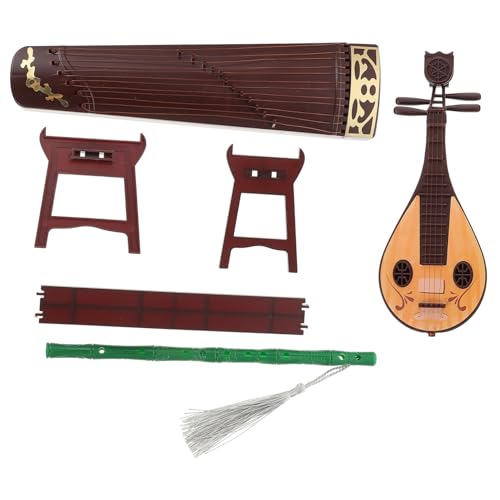 KONTONTY Mini-Musikinstrument Traditionell Chinesisch Antik Guzheng Pipa Xiao Dekoration Spielzeug Für Puppenhaus Miniatur Szene Heimdekoration von KONTONTY