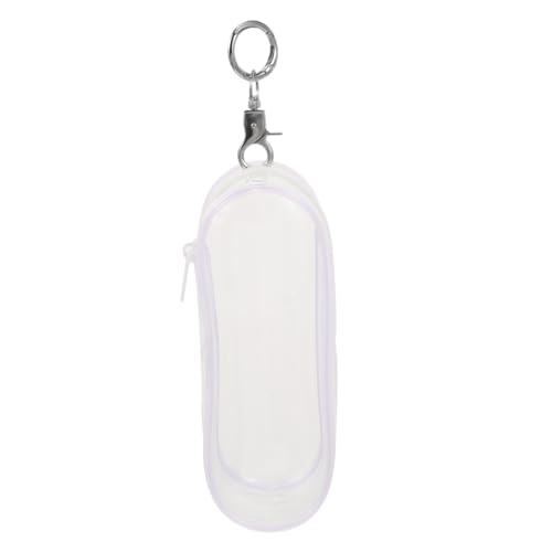KONTONTY Mini Puppen Aufbewahrungstasche mit Haken Transparente Tasche für Mini Figuren und Puppen für Schule und Ausflüge Lilafarben mit Praktischem Trageverschluss von KONTONTY