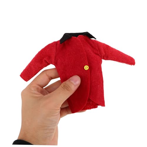 KONTONTY Mini Puppen Reitoutfit für Puppen Rotes Pferdereitbekleidungs Jacke und Schal Weiche Langebige Pferde Reitbekleidung Zubehör für Rollenspiele von KONTONTY