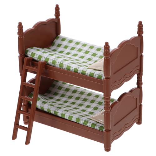 KONTONTY Miniatur-etagenbett Puppenhaus-möbel-Requisiten Stabiles Mini-Bett Aus Kunststoff Für Jungen- Und Mädchenzimmer Vielseitige Dekoration Für Spielzeughäuser von KONTONTY