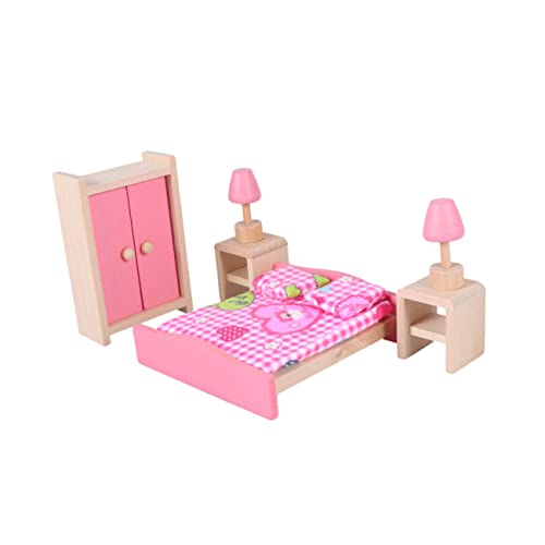 KONTONTY Mini- -Miniaturmöbel Kinder Zimmer einrichtungen möbel kinderzimmermöbel Puppenhaus-Miniatur-Ornament Puppenhausbett DIY Mini Requisiten Mini- -Requisiten hölzern Modell von KONTONTY