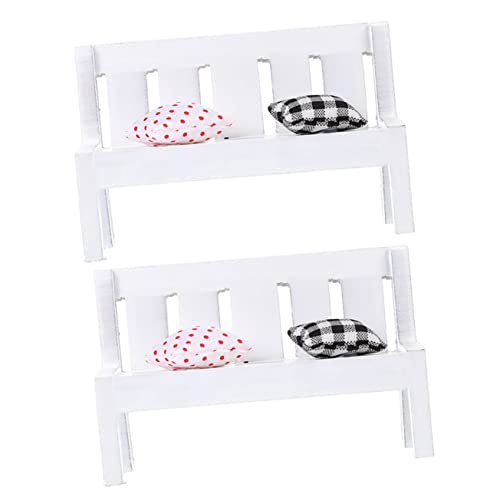 KONTONTY 2er Set Miniatur öbel Modelle Exquisite Kleine Bank Modelle Für Kreative Tischdeko Puppenhausmöbel Und Miniaturaccessoires von KONTONTY