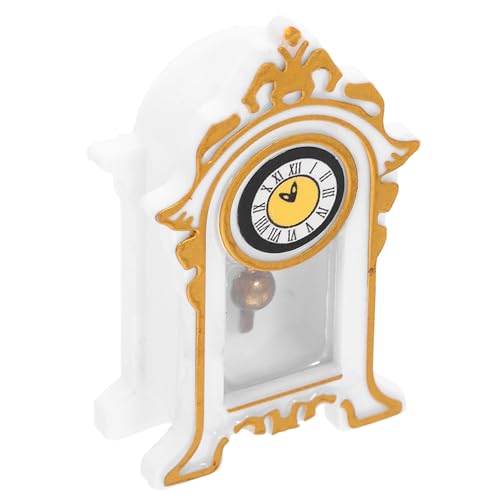 KONTONTY Miniatur Klassische Uhr Retro Vintage Ornamente Doll Hausmöbel Retro Wecker Puppenhaus Möbel Miniaturpendel Kleine Pendeluhr Harz von KONTONTY
