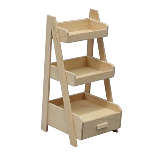 KONTONTY Miniatur Holzregal Für Puppenhaus Dreischichtiges Aufbewahrungsregal Mit Schublade Ideal Für Mini öbel Und Blumenständer Perfekt Für Kreative Dekoration KONTONTY Miniatur Holzregal Für Puppenhaus Dreischichtiges Aufbewahrungsregal Mit Schublade Ideal Für Mini öbel Und Blumenständer Perfekt Für Kreative Dekoration von KONTONTY
