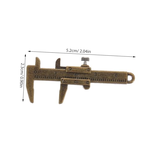 KONTONTY Miniatur Messschieber Modell aus Metall Antik Bronze Detailgetreu und Robust Dekoratives Puppenhaus Zubehör Präzises Miniatur Lineal für Mini Haus Szenen Vielseitiges Messwerkzeug von KONTONTY