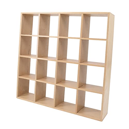 KONTONTY Miniatur Möbel Fächer Holz Regal DIY Puppenhaus Dekoration Mehrzweck Aufbewahrungsrack für Puppenhaus Zubehör Naturfarben für Miniatur Wohnszenen und Bastelprojekte von KONTONTY