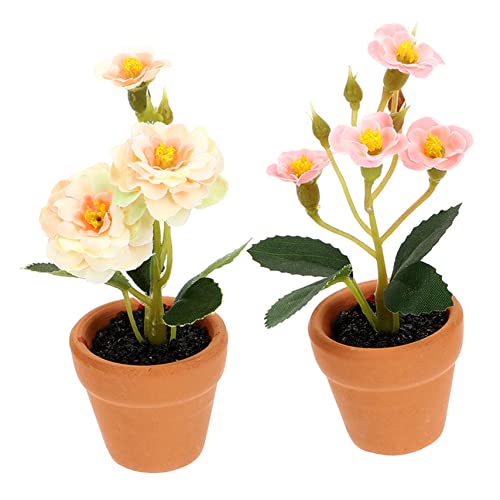 KONTONTY 2 Stück Miniatur-topfpflanzen Künstlich Winziger Blumentopf Kleine Kunstpflanzen Fürs Zimmer KONTONTY 2 Stück Miniatur-topfpflanzen Künstlich Winziger Blumentopf Kleine Kunstpflanzen Fürs Zimmer von KONTONTY