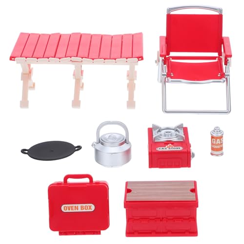 KONTONTY Miniatur Puppenhaus Grill Teiliges DIY Camping Zubehör mit Klappbarem Tisch Stuhl und Gasherd Kinderfreundliches Outdoor BBQ Möbel für Drinnen und Draußen KONTONTY Miniatur Puppenhaus Grill Teiliges DIY Camping Zubehör mit Klappbarem Tisch Stuhl und Gasherd Kinderfreundliches Outdoor BBQ Möbel für Drinnen und Draußen von KONTONTY