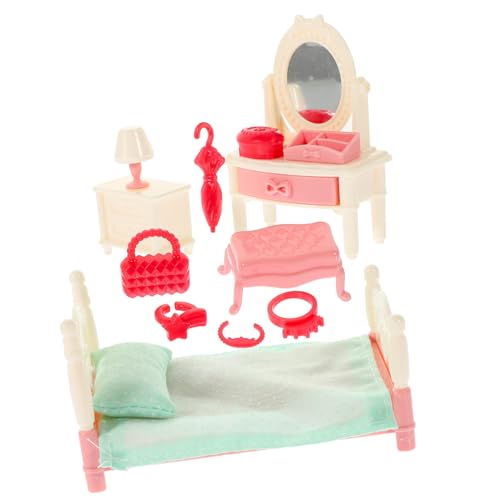 KONTONTY Miniatur Puppenhaus Schlafzimmer Möbel Detailgetreue Möbel und Accessoires Vielseitig für DIY Puppenhaus Deko Kleine Schlafzimmer Szenerie als Miniaturzimmer Zubehör KONTONTY Miniatur Puppenhaus Schlafzimmer Möbel Detailgetreue Möbel und Accessoires Vielseitig für DIY Puppenhaus Deko Kleine Schlafzimmer Szenerie als Miniaturzimmer Zubehör von KONTONTY