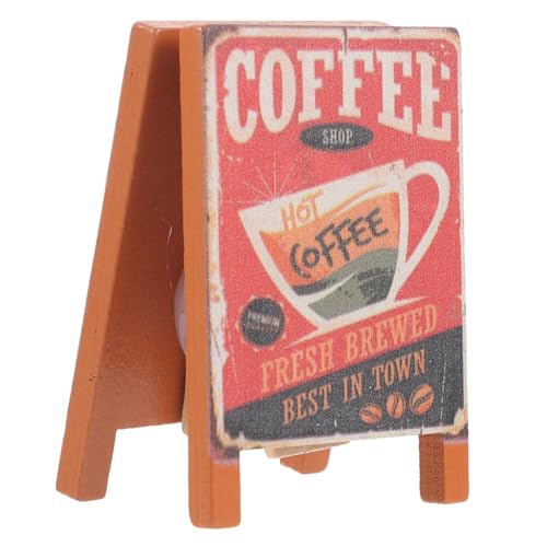KONTONTY Miniatur Schild aus Holz für Puppenhaus Dekoration Vintage Mini Signboard Requisite für Mini Szenen und von KONTONTY