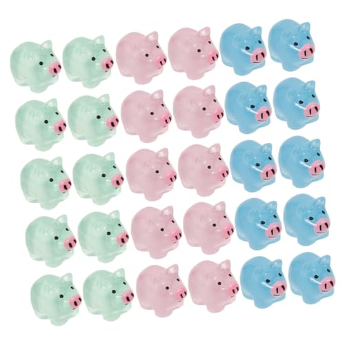 KONTONTY Hochzeit Figuren Aus Resin Leuchtende Piggy Statuen Für Mikro Landschaften Dekoratives Farbmischung Niedliche Tier Für Kinder von KONTONTY