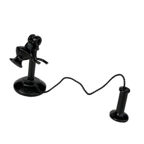 KONTONTY Miniatur-Vintage-telefonmodell: Puppenhaus-kerzenständer-Telefon, Schwarzes Retro-spielzeugtelefon, Rollenspiel, Künstlerische Miniaturszenen-Dekoration KONTONTY Miniatur-Vintage-telefonmodell: Puppenhaus-kerzenständer-Telefon, Schwarzes Retro-spielzeugtelefon, Rollenspiel, Künstlerische Miniaturszenen-Dekoration von KONTONTY
