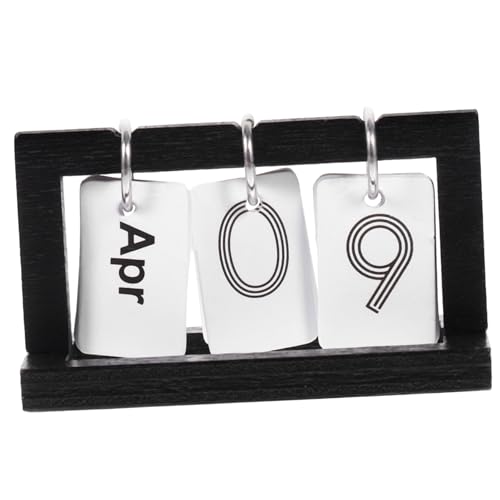 KONTONTY Puppen Puppenhaus -tischkalender Bausatz Miniaturen Dekoration Mini-Monats-tischkalender -Desktop-Kalender Mini-Schreibtisch-monatskalender Hölzern Black von KONTONTY