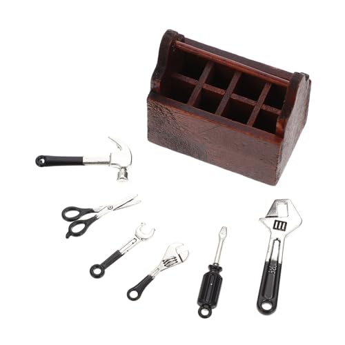 KONTONTY Miniature Werkzeugkoffer Set für Puppenhaus Koffer mit Miniatur Werkzeugen Realistisch Gestaltetes DIY Puppenhaus Zubehör für Mini Szenen und Dekoration KONTONTY Miniature Werkzeugkoffer Set für Puppenhaus Koffer mit Miniatur Werkzeugen Realistisch Gestaltetes DIY Puppenhaus Zubehör für Mini Szenen und Dekoration von KONTONTY