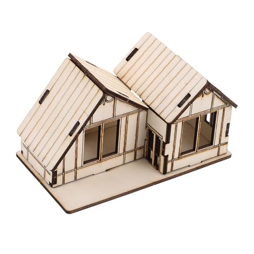KONTONTY Miniaturhausgebäude Kit DIY Holzmodell Für Präzise Passform Vielseitig Einsetzbar Für Sandkastenmodellierung Und Dekorative Displays Bildungsspielzeug von KONTONTY