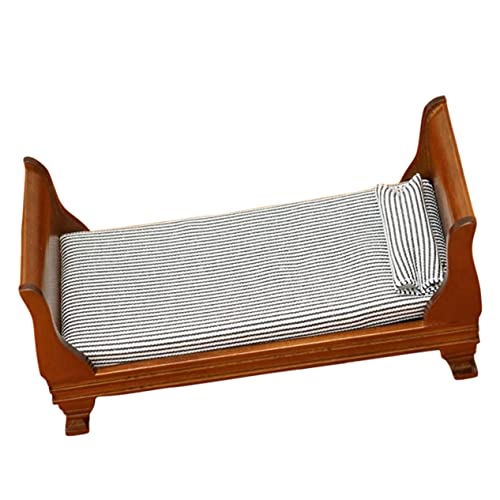 KONTONTY Miniaturholzbett Mini Hausmöbel Mini Accessoire Künstliche Bettmodell von KONTONTY