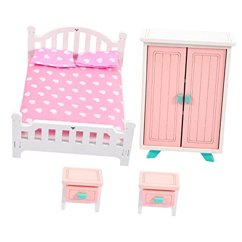 KONTONTY Miniatur Deko 1 Set Miniaturmöbel Holzspielzeug Für Puppenhaus Schlafzimmermöbel Set Mit Bett Nachttisch Und Kleiderschrank Miniatur Dekoration Für Kinderzimmer Und Kreative Spielwelten KONTONTY Miniatur Deko 1 Set Miniaturmöbel Holzspielzeug Für Puppenhaus Schlafzimmermöbel Set Mit Bett Nachttisch Und Kleiderschrank Miniatur Dekoration Für Kinderzimmer Und Kreative Spielwelten von KONTONTY