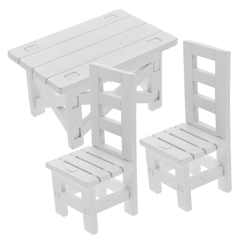 KONTONTY Miniaturmöbel Set für Puppenhaus Teiliges Möbelset Stühle Tisch für Rollenspielzeug für Junge Mädchen Dekoration für Mikro Szenen von KONTONTY