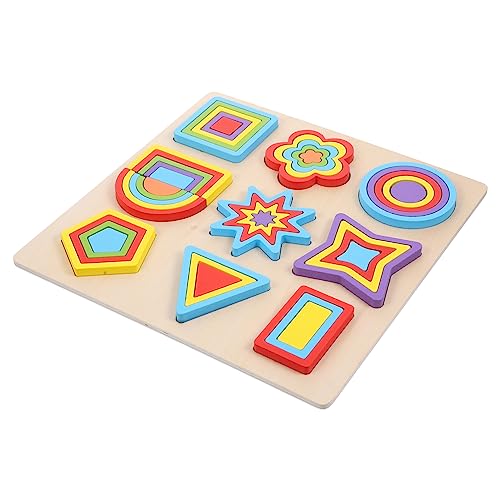 KONTONTY Geometrisches Puzzle-Spielzeug Aus Holz Für Kinder | Stapelbares Formsortierspielzeug | Buntes Lernspielzeug von KONTONTY