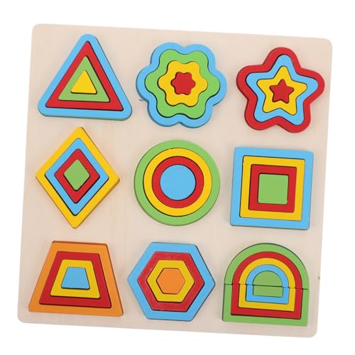 KONTONTY Montessori Holzpuzzle Farblich Sortierbares Steckspiel Geometrisches Formenspielzeug für Kleinkinder Vorschule Feinmotorik und Frühes Lernen Pädagogisches Aktivitätsspielzeug von KONTONTY