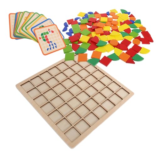 KONTONTY Montessori Holzpuzzle Teiliges mit Geometrischen Mustern Natürliche Holzblöcke Tangram Lernspielzeug für Fördert Kreativität und Logisches für Kindergarten und Vorschule KONTONTY Montessori Holzpuzzle Teiliges mit Geometrischen Mustern Natürliche Holzblöcke Tangram Lernspielzeug für Fördert Kreativität und Logisches für Kindergarten und Vorschule von KONTONTY