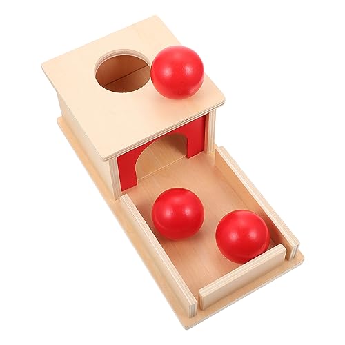 KONTONTY Montessori Holzspielzeug Für Interaktive Zielbox Mit 3 Bunten Bällen Fördert Hand Augen Koordination Und Frühes Lernen Ideales Eltern von KONTONTY