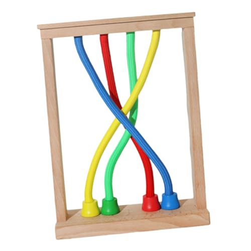 KONTONTY Montessori Holzspielzeug für Kleinkinder Lernspielzeug mit Fadenpuzzle zur Kognitiver Fähigkeiten und Logischen Denkens Sicheres Pädagogisches Holzspielzeug für Vorschulkinder von KONTONTY
