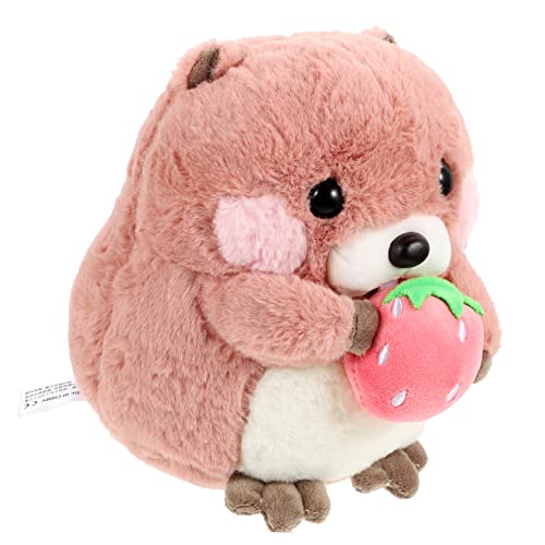 KONTONTY Murmeltier-Puppe Plüschtiere Hamster Tierwelt Puppen Für Mädchen Kuscheltier Murmeltiere Stofftier Tiere Plüschpuppe Ausgestopfte Murmeltierpuppe Bobac Plüschtier Rosa Pp Baumwolle von KONTONTY