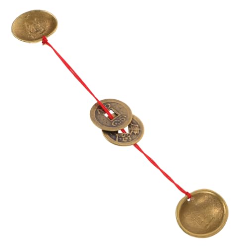 KONTONTY Muschel Holy Hexagrammspielzeug deko chinesische kupfermünzen Knoten Neujahrszubehör wünschen alte chinesische Glücksmünzentüten Messing von KONTONTY