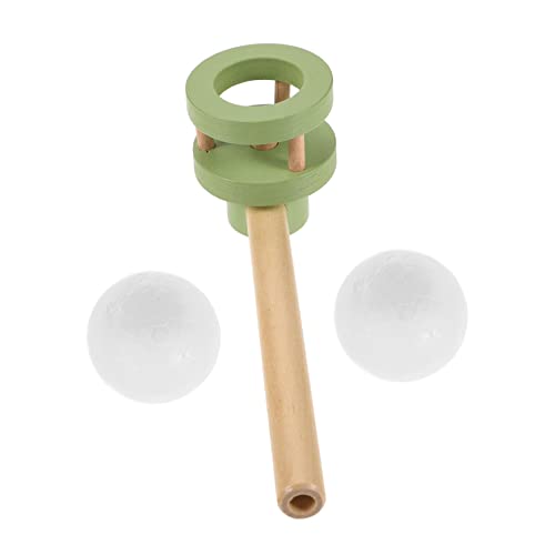 KONTONTY Nostalgisches Holz Blasballspiel Grün Schwebende Ballspielzeug für Fördert Atemkontrolle Lippenmuskulatur und Eltern Junge Mädchen Interaktion Pädagogisches Partyspielzeug von KONTONTY