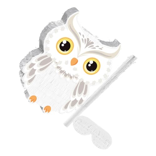 KONTONTY Owl Piñata Tierform Robust Langlebig für Kindergeburtstag Jungle Party Halloween Shower Interaktives Spiel Spaß mit Stock und Augenbinde für Jungen Mädchen von KONTONTY