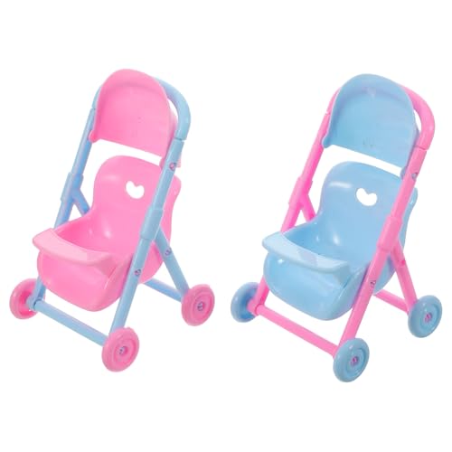 KONTONTY Pädagogische Spielzeit: Tragbarer Miniatur-Kinderwagen Für Babypuppen Jogging-Kinderwagen von KONTONTY