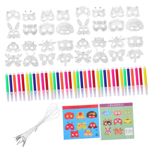 KONTONTY Papier Tiermasken zum Bemalen mit Stiften Leichte DIY Masken für Faschingsparty Geburtstag Schulaktivitäten Kreative Malmaske für Jungen und Mädchen KONTONTY Papier Tiermasken zum Bemalen mit Stiften Leichte DIY Masken für Faschingsparty Geburtstag Schulaktivitäten Kreative Malmaske für Jungen und Mädchen von KONTONTY
