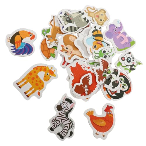 KONTONTY Papier Tierpuzzle für Jahre Teiliges Matching Lernspielzeug zur Feinmotorik und Kognitiver Fähigkeiten Buntes Pädagogisches Puzzle für Kleinkinder und Vorschulkinder von KONTONTY