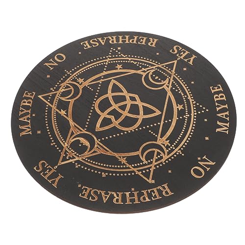 KONTONTY Pendulum Dowsing Board mit Kunstvollen Gravurmuster Metaphysisches Wahrsagebrett für Hexenmeditation und Energiearbeit Großes Dekoratives Divinationsspiel für Einsteiger von KONTONTY