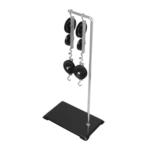 KONTONTY Physik Pulley Galvanisierter Stahl Langlebiges Mechanik Experimentierset mit Stabilem Sockel für Schule Labor Unterricht Physik Experimente von KONTONTY