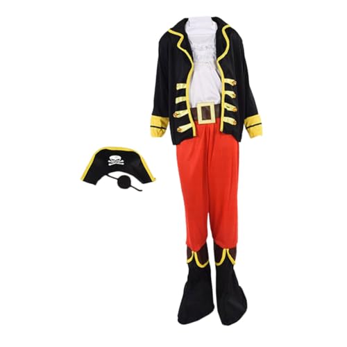 KONTONTY Piratenkostüm Für Jungen Und Mädchen Kinderpirat Cosplay Halloween Piratendekor Performance-Requisiten Größe XL KONTONTY Piratenkostüm Für Jungen Und Mädchen Kinderpirat Cosplay Halloween Piratendekor Performance-Requisiten Größe XL von KONTONTY