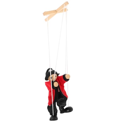 KONTONTY Piraten Marionettenpuppe aus Holz Interaktives Kinderspielzeug mit Zugschnur Fördert Fingerbeweglichkeit und Kreativität für Eltern Aktivitäten und Puppentheater KONTONTY Piraten Marionettenpuppe aus Holz Interaktives Kinderspielzeug mit Zugschnur Fördert Fingerbeweglichkeit und Kreativität für Eltern Aktivitäten und Puppentheater von KONTONTY