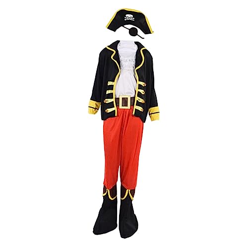 KONTONTY Piratenkostüm Kinder Piratenkostü Für Mit Piratenhut Halloween Verkleidung Für Größe l 125cm 135cm Ideal Für Piratenpartys Und Karneval Piraten Kinder KONTONTY Piratenkostüm Kinder Piratenkostü Für Mit Piratenhut Halloween Verkleidung Für Größe l 125cm 135cm Ideal Für Piratenpartys Und Karneval Piraten Kinder von KONTONTY