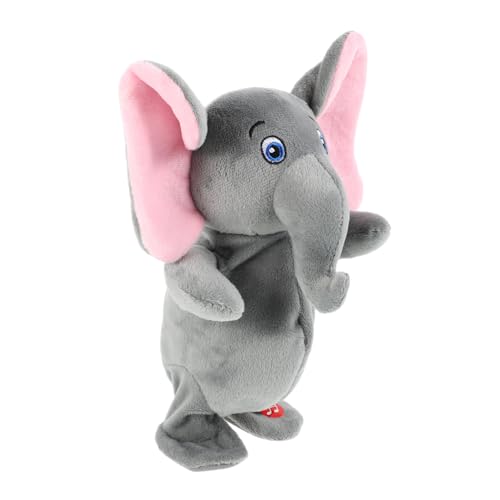 KONTONTY Plüsch Elefant mit Musik und Sprechfunktion Weiches Kuscheltier für Interaktives für Geburtstagsgeschenke Fördert Fantasievolles und Emotionale Bindung von KONTONTY