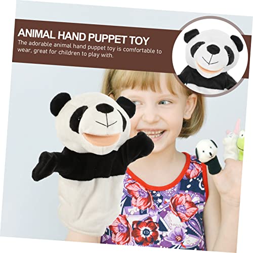 KONTONTY Plüsch Panda Handpuppe Handspielzeug Kuscheliges Tierpuppenspielzeug für Rollenspiele Eltern Junge Mädchen Interaktion und Geschichtenerzählen von KONTONTY