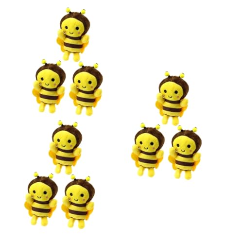 KONTONTY Plüschtier Biene 9 STK Kleiner Bienenanhänger Ausgestopfte Bienen Gelb Tier Spielzeug Plüschtiere Kinderspielzeug Auto Plüsch-Bienen-anhänger Rucksack Hängende Bienendekoration Pp Baumwolle von KONTONTY
