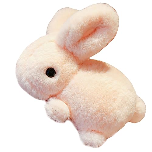 KONTONTY Plüschtier Hasen Kuscheltier hasenfiguren hasenpuppe Hasen stofftier Bunny Plüsch dekorativer Stoffhase Cartoon-Plüschhase Karikatur gefülltes Kaninchen PP Baumwolle Rosa von KONTONTY