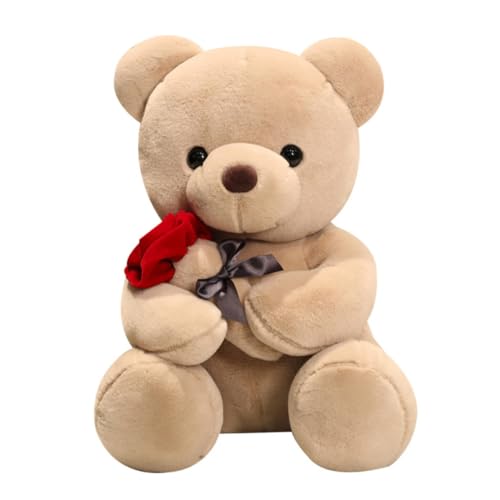KONTONTY Puppe Dekoration Schlafzimmer Bedroom Decoration valantines Present dekoringe hausdeko geschmeidiges Bärenpuppenspielzeug Plüschpuppenverzierungen Daunen Baumwolle Brown von KONTONTY