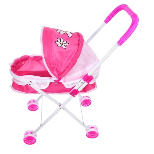 KONTONTY Spielzeug-Kinderwagen Für Puppen Faltbar Realistisches Design Geeignet Für Kleinkinder Rollenspiel-möbel Leichte Handhabung von KONTONTY