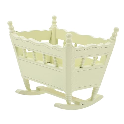 KONTONTY Puppen Minibett Kleines Möbelbett Miniaturen Mini Accessoire Holzpuppe Mini Miniatur Puppenbett Miniatur Puppenbett Puppenbett Mini Hausbett Birke von KONTONTY
