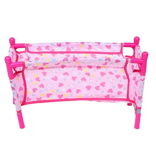 KONTONTY Puppenbett Puppenhaus -Etagenbett Puppenhausmöbel Babydoll Accessoires Babydollbett Miniatur -Schlafzimmermöbel Babybett -Babybett-Puppenhaus Miniaturmöbel Stoff von KONTONTY