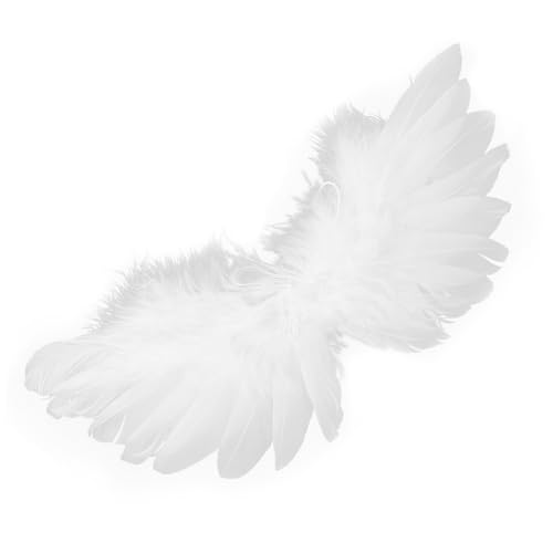 KONTONTY Puppenfederflügel flügel kostüm Flügel Erwachsene Frauen Kostüm Damen Halloween Ornament Decoration Accessoires Supplies Fledermausflügel gefiederter Flügel Amorflügel Weiß von KONTONTY